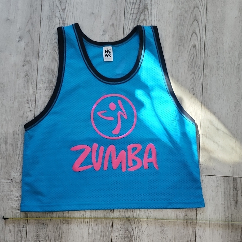 Zumba Fitness Blue and Pink Crop Top